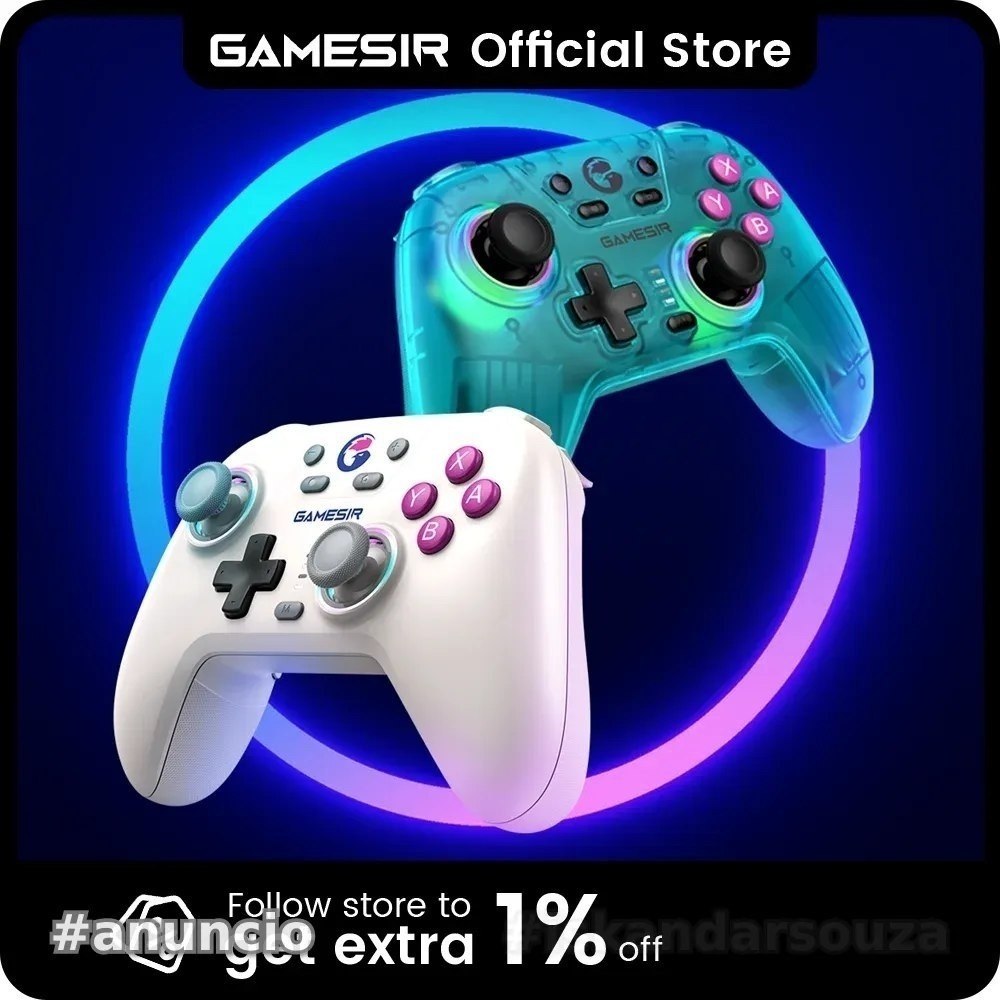 Controle Sem Fio Gamesir Nova HD Rumble, Hall Effect, Trimode