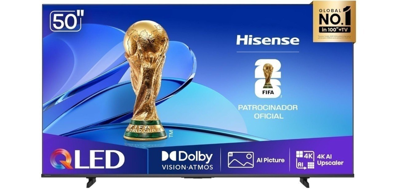 Hisense Smart TV UHD 4K QLED 50 Polegadas 50Q6QV com HDR10, Dolby Atmos, Sports Mode, Game Mode Plus e Compatível com Alexa  Dispositivos Amazon e Acessórios
