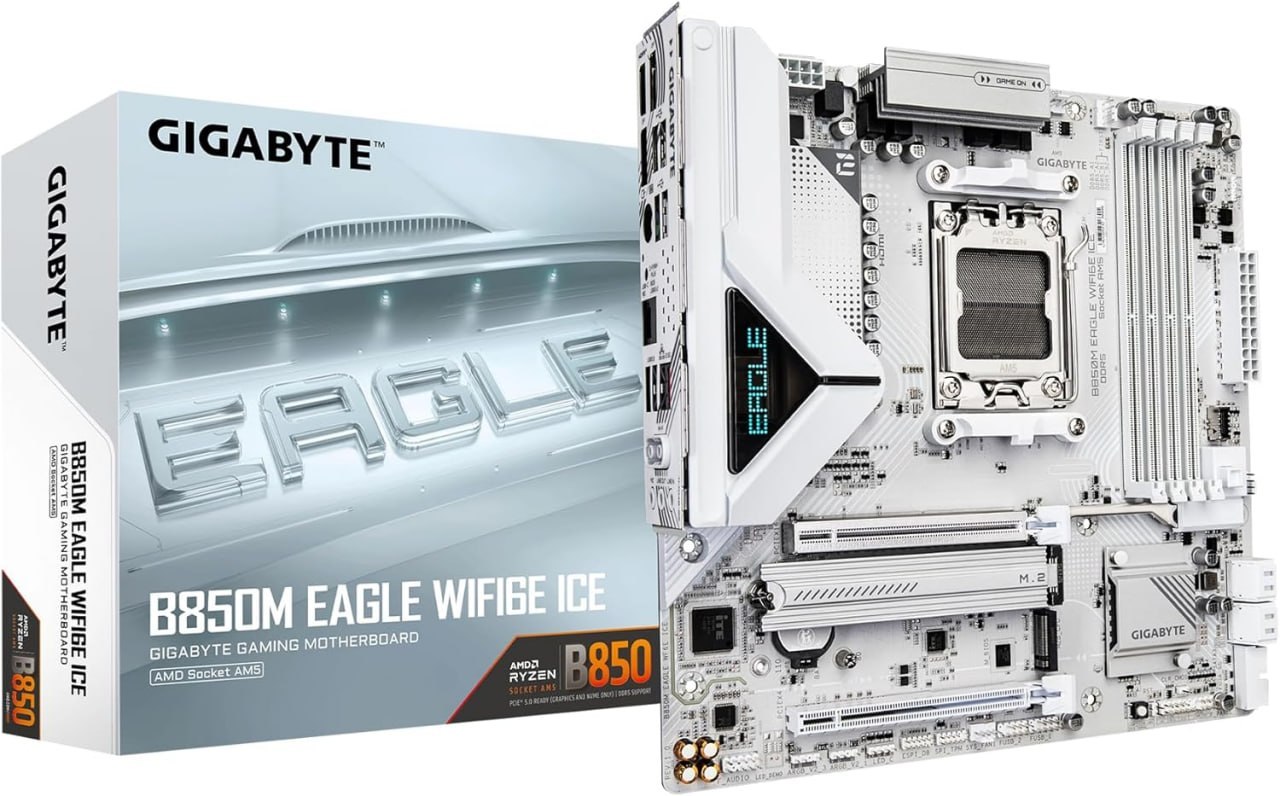 GIGABYTE Placa-mãe B850M Eagle WIFI6E ICE AMD AM5