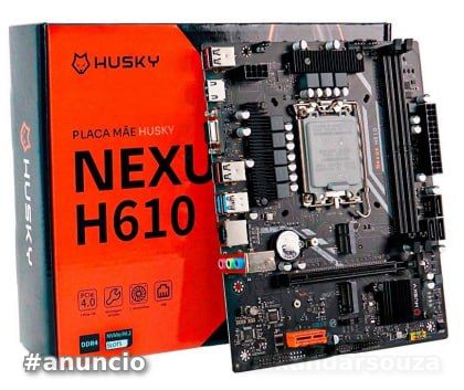 Placa-Mãe Husky Nexus H610, LGA 1700, 12ª13ª Gen, M.2 NVMeSATA, DDR4 3200MHz, Micro-ATX, HDMIVGA - HPM610