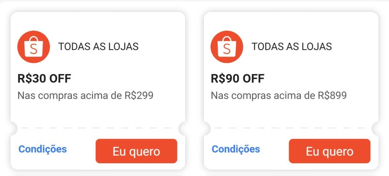 NOVOS CUPONS SHOPEE