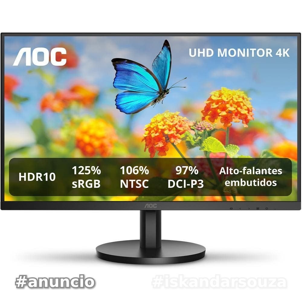 Monitor 27 4K U27B3A57 HDR10 Alto falantes Integrados Bivolt AOC