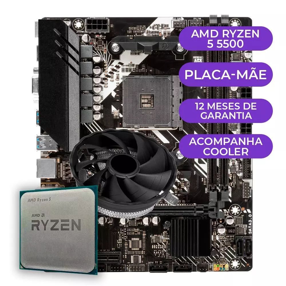 Kit Upgrade Gamer AMD Ryzen 5 5500  B450M