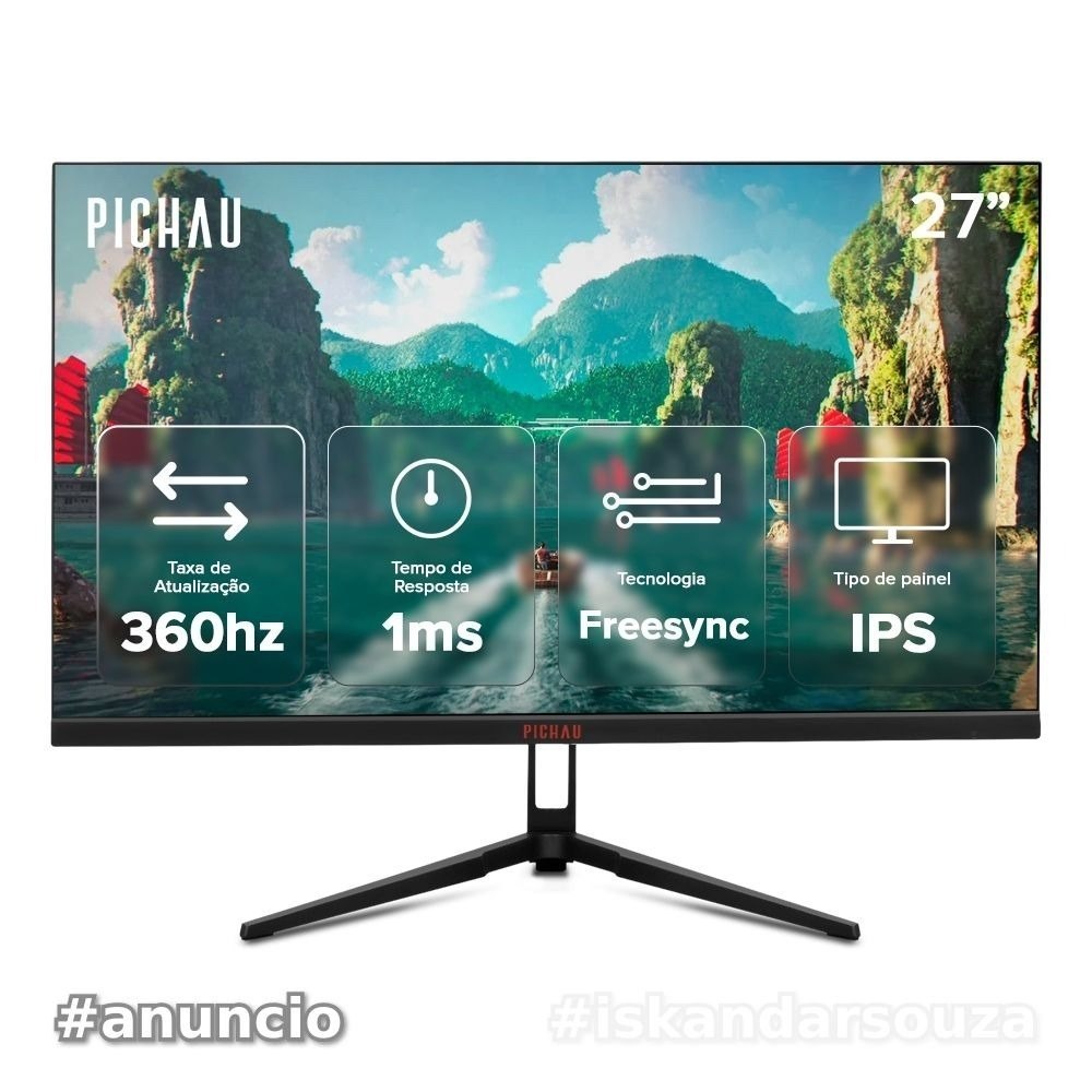 Monitor Gamer Pichau Nexus S362, 27 Pol, IPS, FHD, 1ms, 360Hz, FreeSync, HDMIDP, PG-NXS362-BL01