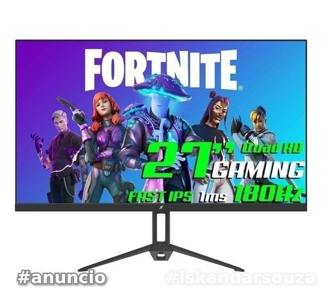 Monitor Gamer SuperFrame Precision, 27 Pol, Flat, Quad HD, Fast IPS, 1ms, 180Hz, 128 sRGB, FreeSync, HDMIDP, Preto