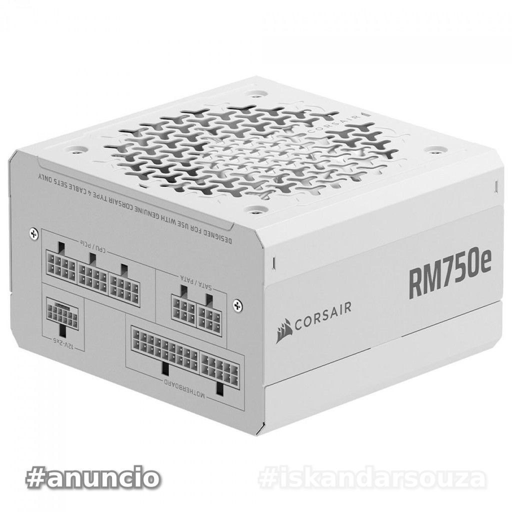 Fonte Corsair RM750e, 750W, Cybenetics Gold, Full Modular rm750w rm750ew
