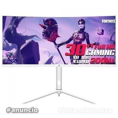 Monitor Gamer SuperFrame Elegance Series, Branco, 30 pol, Curvo, UWFHD, VA, 1ms, 200Hz, SFEF-3015