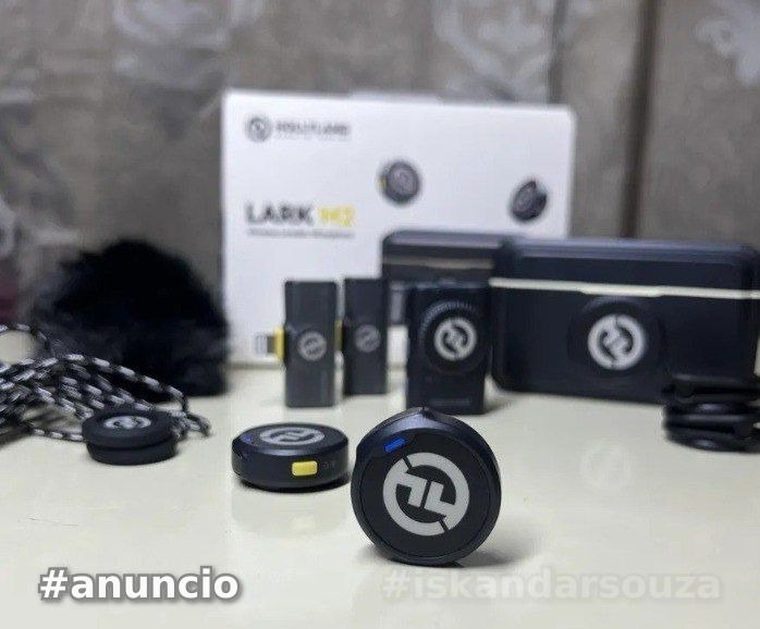 Microfone Lapela Bluetooth sem fio Hollyland Lark M2 Versão Lighting USB-C Câmera Combo Duo Original