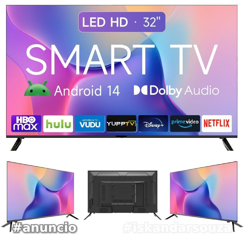 Smart TV 32 polegadas LED HD Wi-Fi TV 60Hz 32wdsnbx 100240v Android 14