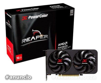 Placa de Vídeo PowerColor RX 9060 XT Reaper AMD Radeon, 16GB, GDDR6, 128bits, OpenGL 4.6, RDNA 4 - RX9060XT 16G-A
