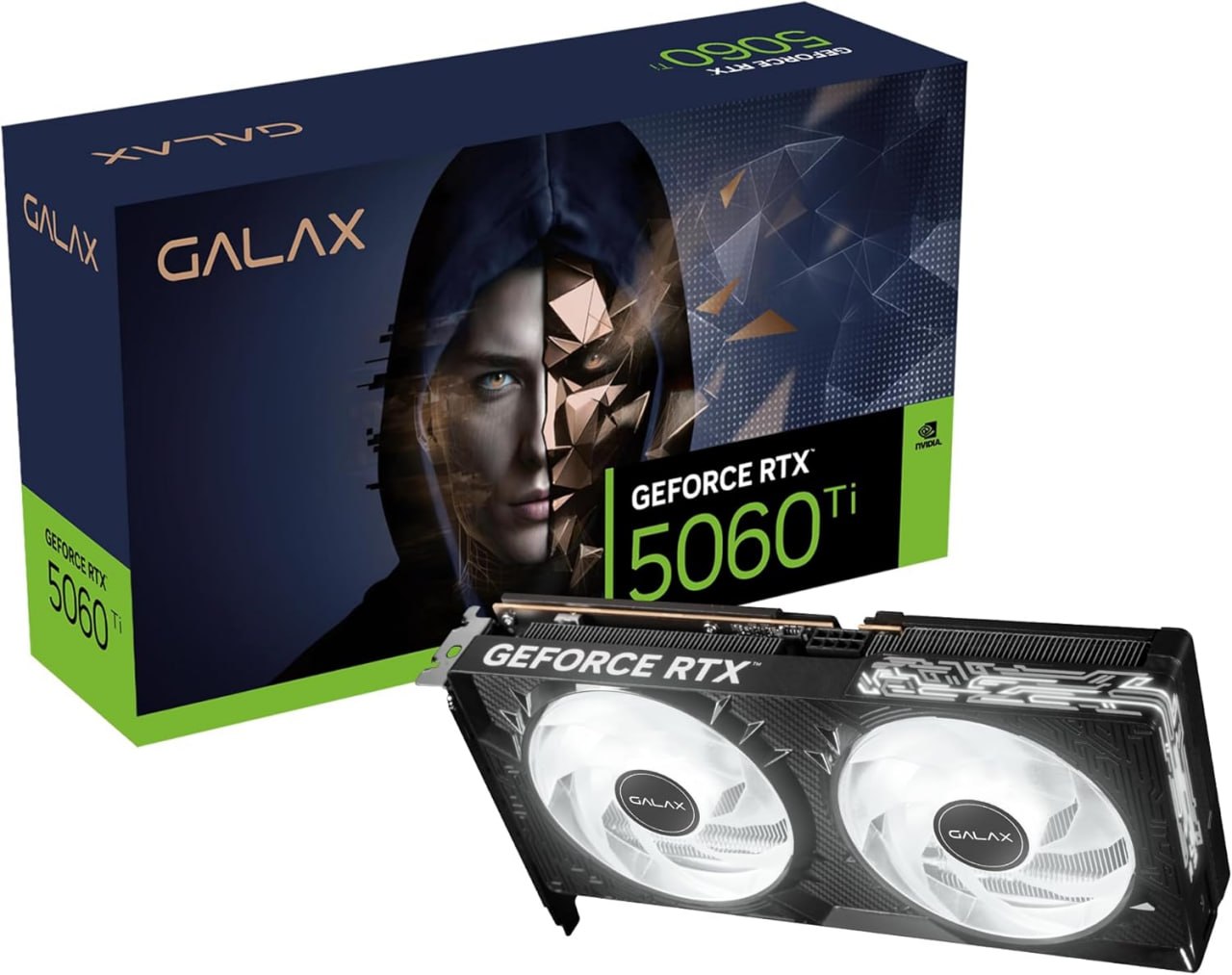 Placa de Vídeo GALAX GeForce RTX 5060 Ti 16GB GDDR7 128-bit Black 1-Click OC  Alto Desempenho para Games e Criação, Ray Tracing, DLSS, PCIe 4.0