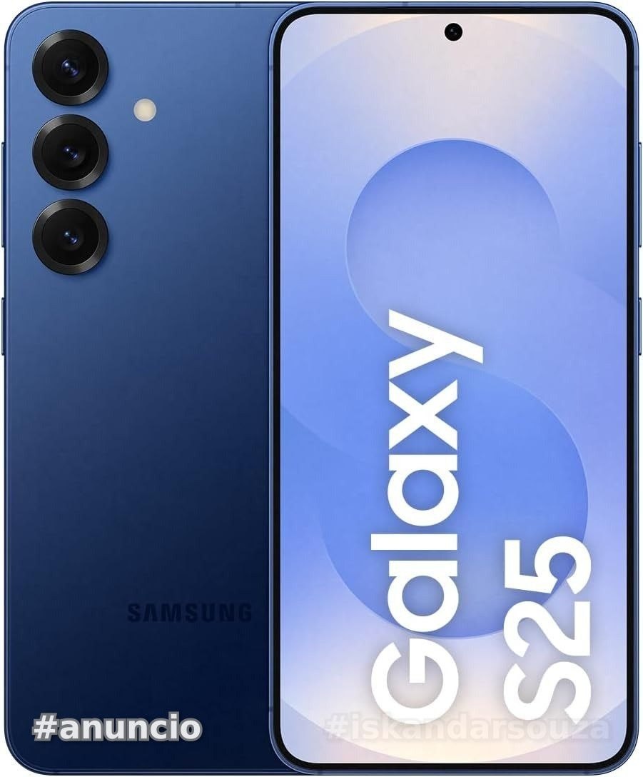 Celular Samsung Galaxy S25 5G, 256GB, 12GB RAM, Câmera Tripla de 501210, Tela Grande de 6.2, Azul Marinho