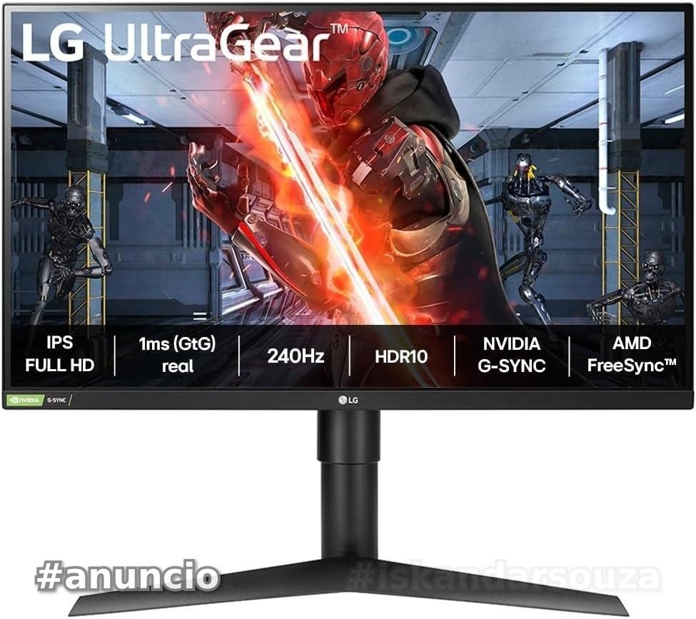 Monitor LG UltraGear 27GN750-27 IPS Full HD, 240Hz, 1ms GtG, NVIDIA G-Sync, HDMI, USB 3.0 e Ajustes de Inclinação, Preto