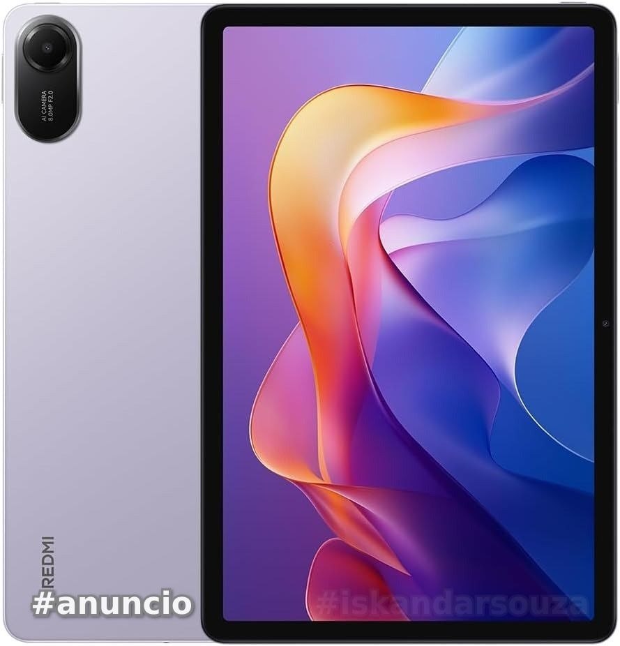 XIAOMI Tablet Redmi Pad 2 de 8 GB  256 GB, ecrã de 11 polegadas 2,5 K 90 Hz, Mediatek Helio G100 Ultra, roxo carregador incluído