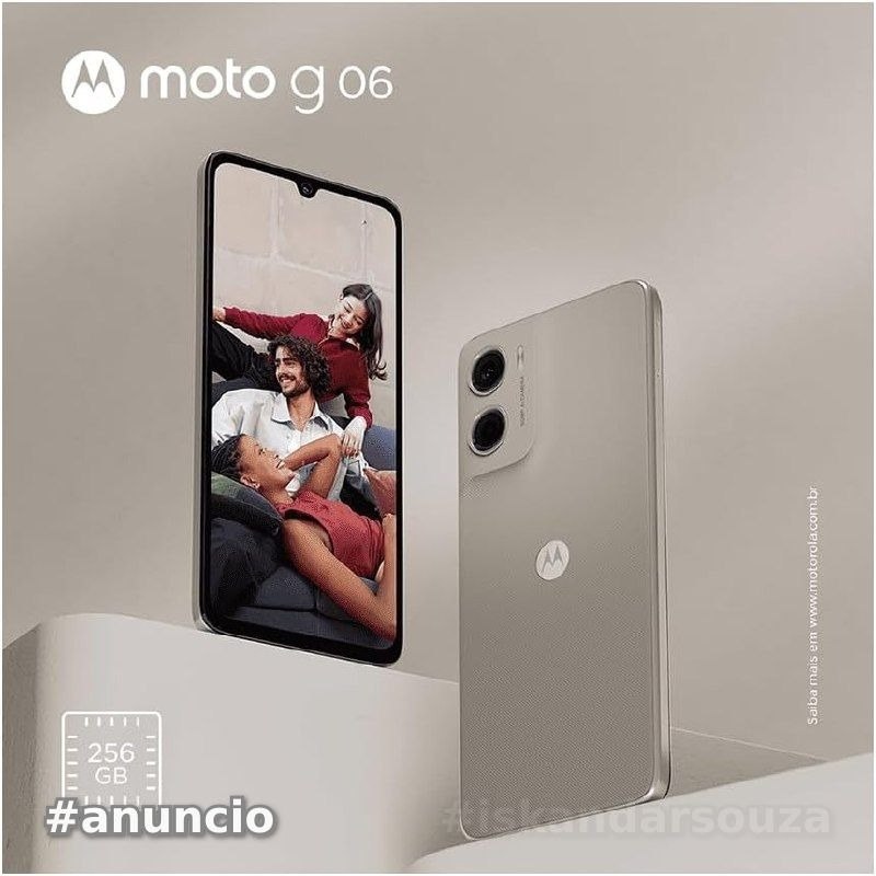 Smartphone Motorola Moto g06-256GB 12GB 4GB RAM  8GB Ram Boost e Camera 50MP com AI Bateria de 5200 mAh Tela 6.9 - Bege