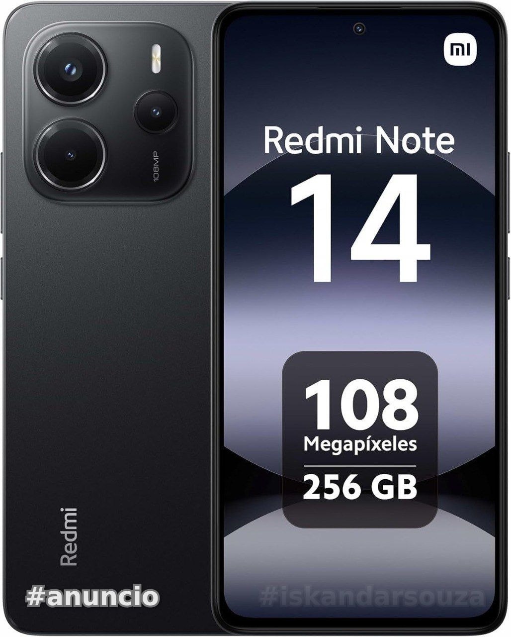 Smartphone Xiaomi Redmi Note 14 Midnight Black Preto 8GB RAM 256GB ROM