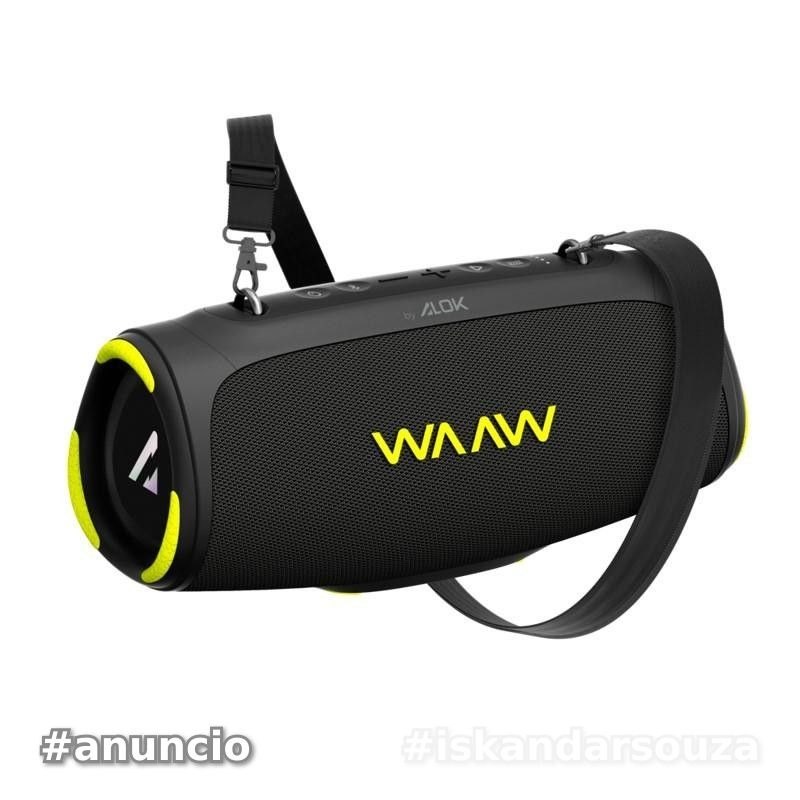 Caixa de Som Bluetooth WAAW Boom 110 40W RMS de Potência Á prova Dágua Proteção IPX7 26 Horas