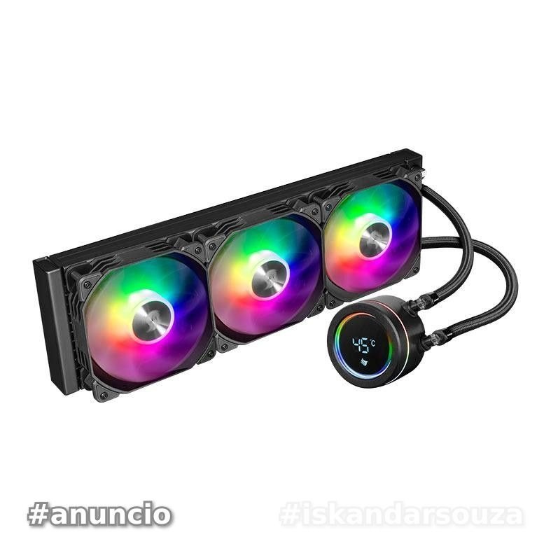 Water Cooler Pichau Aqua 360X, ARGB, 360mm, Preto, PCH-AQA360X-BK01 360 watercooler