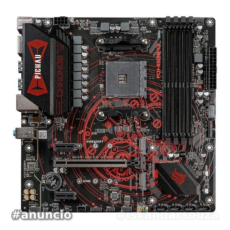 Placa Mae Pichau Chronos B550M-CR, DDR4, Socket AMD AM4, M-ATX, Chipset AMD B550, PCH-B550M-CR