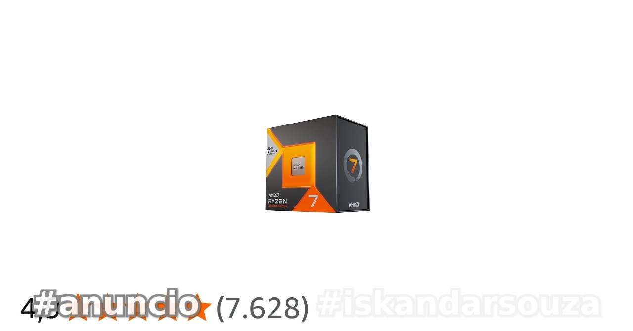 AMD Processador de desktop Ryzen 7 7800X3D 8 núcleos, 16 threads