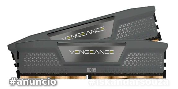 Memória RAM Corsair Vengeance, 16GB 2x8GB, 5200MHz, DDR5, CL40, Intel XMP, AMD EXPO, Cinza - CMK16GX5M2B5200Z40