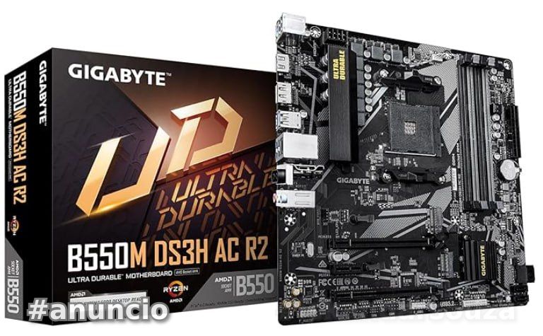 Placa Mãe Gigabyte B550M DS3H AC R2, AMD AM4, Micro ATX, DDR4, RGB, Wi-Fi, Bluetooth, Preto - B550M DS3H AC R2
