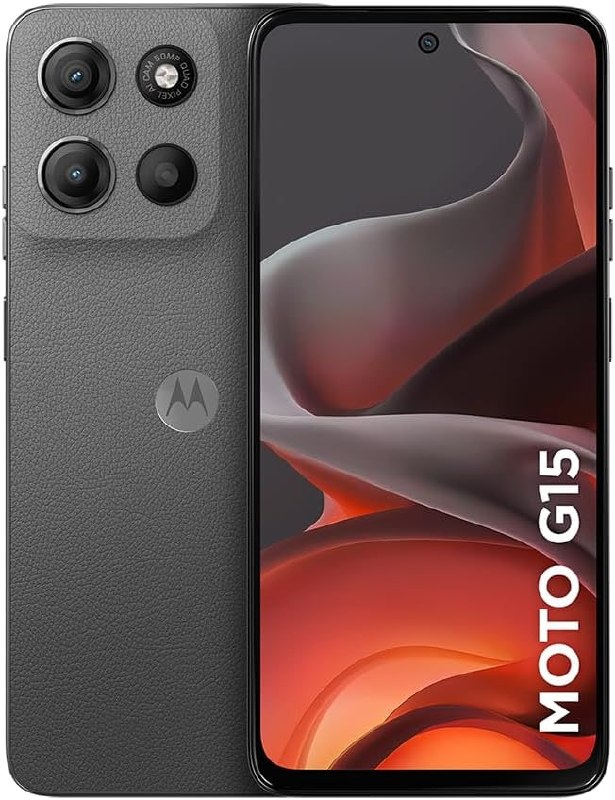 Smartphone Motorola Moto g15-256GB 12GB 4GB RAM8GB Ram Boost e Camera 50MP com AI e Night Vision Bateria de 5200 mAh Tela FHD 6.7 com Superbrilho NFC - Grafite