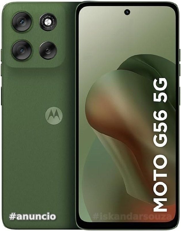 Smartphone Motorola Moto g56 5G - 256GB 24GB 8GB RAM16GB Ram Boost e 50MP Sony Lytia 600 Camera Ultrarresistencia militar IP68  IP69 - Verde
