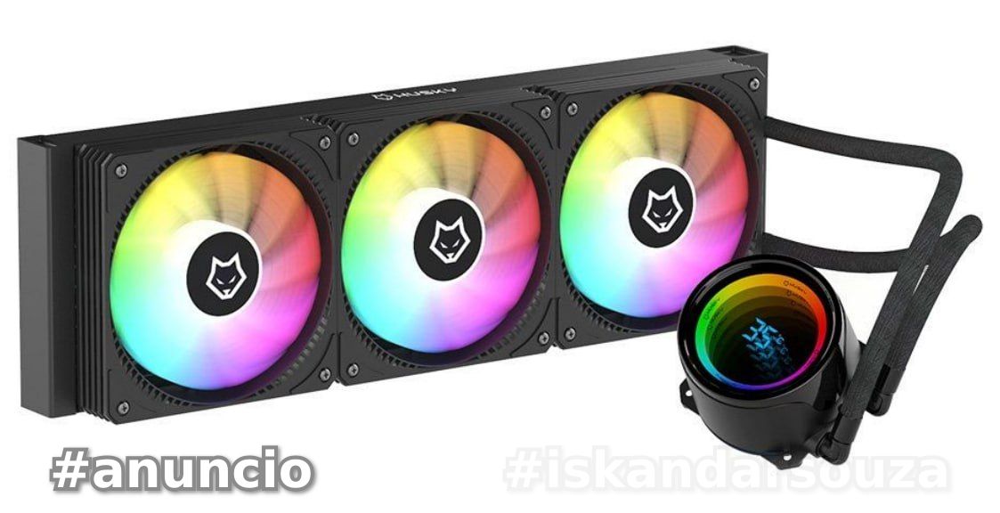 Water Cooler Husky Glacier, Iluminação ARGB, 360mm, AMD e Intel, Preto - HWT700PT